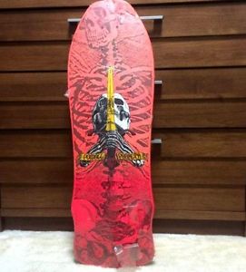 1980s Powell Peralta "Skull and Sword" Skate Deck Red Classic Shrinkwrap