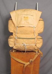 Vintage Bonanza Outdoor Tan Canvas External Frame Backpack Hiking Camping Pack