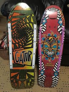 Vintage skateboard decks/ 1988 OG Vison Gator and 1989 OG Powell Nicky Guerrero