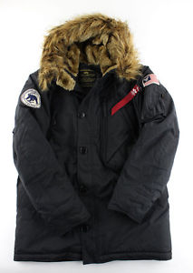 Alpha Industries Uomo Parka Polar Giacca Inverno Felpa Con Cappuccio