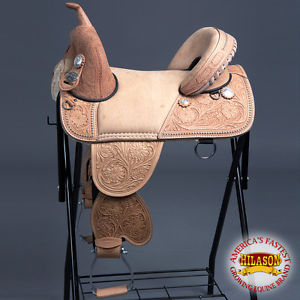 CLASSIC SERIES HILASON TREELESS WESTERN TRAIL BARREL RACING LEATHER SADDLE 17"