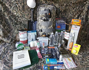 Emergency Disaster Kit with Water Filter andSurvival Manual. Camping First Aid