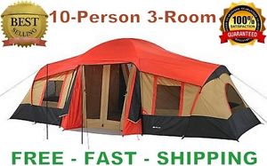 Vacation Tent 10-Person 3-Room with Built-In Mud Mat