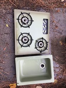 Vintage Camper Camp Trailer Vw Bus Stove And Sink