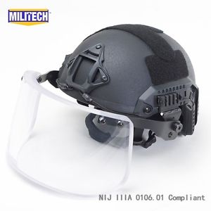 BK M/L Deluxe LVL IIIA Maritime Ballistic KEVLAR Bullet Proof Helmet & Visor Set