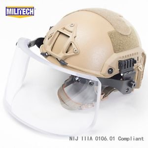 CB M/L Deluxe LVL IIIA Maritime Ballistic KEVLAR Bullet Proof Helmet & Visor Set