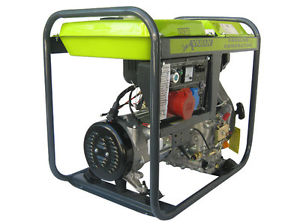 GENERADOR ELECTRICO DIESEL 5.0kVA, 1 x 400V, 1 x 230V, 1 x 12VDC