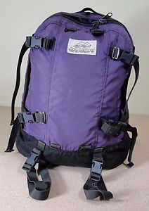 Vintage GREGORY 19inch Purple Backpack with Brown Label, heavy duty zipper