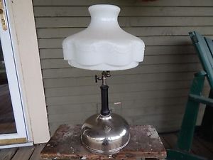 rare 1915 Akron Lamp Co DIAMOND Gas Pressure LAMP Lantern w/milk glass shade