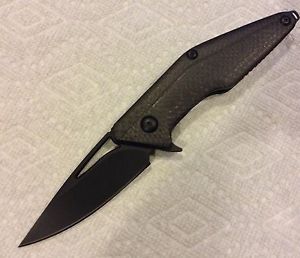 Brous Mini Division Flipper Knife - D2 Steel/Carbon fiber handles