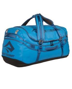 NEW SEA TO SUMMIT DUFFLE BAG 90L WATER RESISTANT CAMP ANTI-THEFT ZIPPERS BLUE