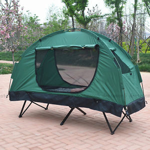 Pop Up 1 Person Folding Tent Pop-Up Elevated Camping Cot Air & Sleeping Bag