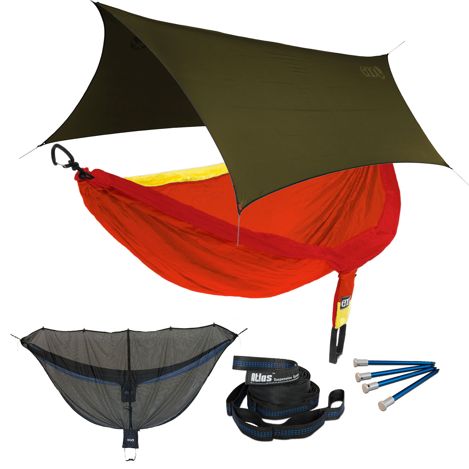 ENO DoubleNest OneLink Sleep System - Sunshine Hammock With Olive Profly