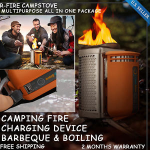 All in One Camp Stove Wood Burning Survival Supplies Off Grid Charger Camping