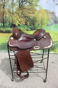 46-3 Circle Y 15.5" Equitation saddle with real silver SUPER NICE