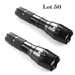 50PCS 8000LM XML T6 LED Zoomable Flashlight 18650 Torch Light G700 X800