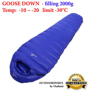 Backpacking Lightweight Sleeping Bag Down Mummy Camping Outdoor Waterproof 600 g