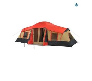 NEW Ozark Trail 10-Person 3-Room Tent with Built-In Mud Mat Camping Cabin