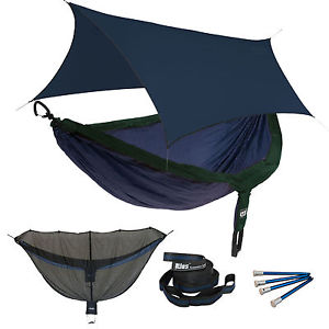 ENO DoubleNest OneLink Sleep System - Navy/Forest Hammock w/ Navy Profly