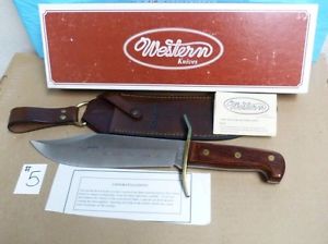 PRE OWNED WESTERN #W49 FIX BLADE W/ SCABBARD SHEATH HUSTON GUN COLLECTORS #5