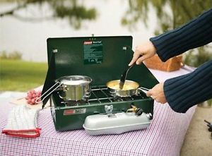 Portable Camping Stove Fuel Unleaded Double Burner Dual Petrol Travel Cooker NEW