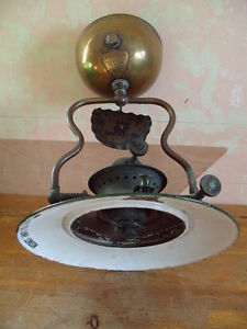 RARE VTG OLD BLANCHARD BRASS ENAMEL HANGING PRESSURE OIL LAMP LIGHT TILLEY STYLE