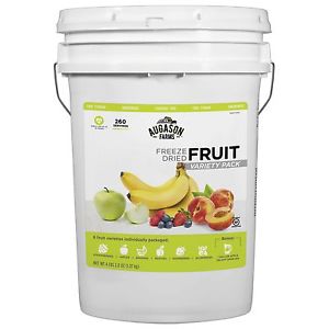 260 FRUIT Freeze Dried Food Storage Emergency Supply Bucket Rations Kit Survival