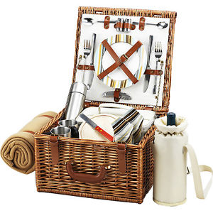 Picnic at Ascot Cheshire English-Style Willow Picnic Outdoor Accessorie NEW