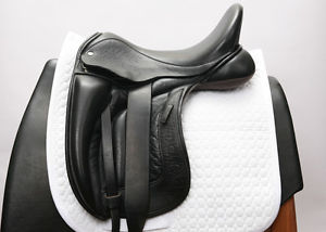 USED BLACK COUNTRY VINICI 17.5M BLACK MONOFLAP DRESSAGE SADDLE