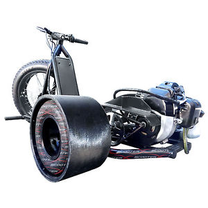 Gas Powered Big Wheel BLACK Drift Trike Drifter 2 stroke 2.5hp 25mph ScooterX