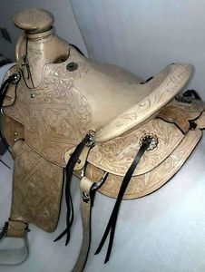 16"western tack trail pleasure wade cowboy rodeo horse premium leather saddle