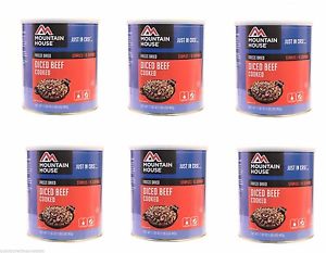 Mountain House Freeze Dried Food DICED BEEF - Set of 6 Can - New!