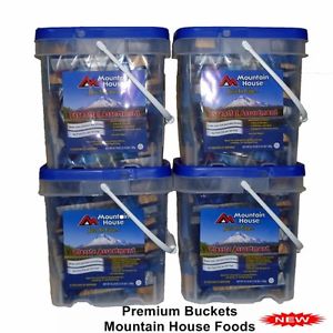 Mountain House Freeze Dried Food 4 Premium Buckets- Newly manufactured