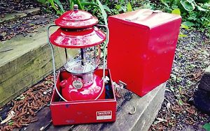 Coleman Red 200a Lantern 1-68 with Smith Victor Red Case ☆ Collectible Condition