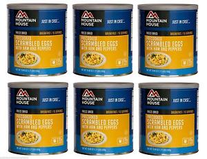 Mountain House Freeze Dried Food SCRAMBLED EGGS W/HAM - Set of 6 Cans - New!