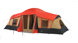 Ozark Trail 10-Person 3-Room Vacation Tent with Built-In Mud Mat Room For Family