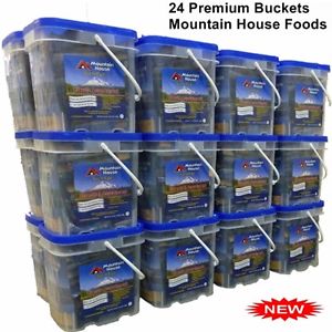 Mountain House Freeze Dried Food 24 Premium Buckets- Long Term up to 25 yrs.