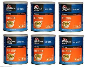 Mountain House Freeze Dried Food BEEF STEW set of 6 Cans - New!