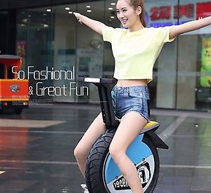 BLUE One Wheel  SELF-BALANCING ELECTRIC MOTORCYCLE + Handlebar