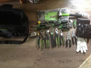 Greenlee Tool Set with Bag, Pliers, Screwdrivers, Saw and lots more.