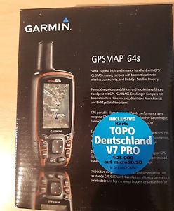 Garmin GPS Map 64s inklusive Karte TOPO Deutschkand V7 PRO auf mucroSD/SD neu.