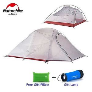 1.8KG Naturehike Tent 3 Person 20D Silicone Fabric Double Layers Rainproof Campi