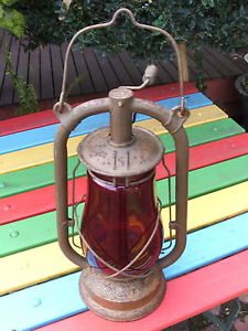 VINTAGE "SUPER RARE" FEUERHAND RAILWAY LANTERN COMPLETE--MANCAVE OR SHOP DISPLAY