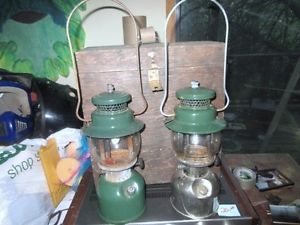 Vtg 40's Lot of 2 COLEMAN Lanterns in Box w/Extras 242C. 1949 Nickel Tank