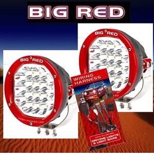 Big Red 180mm High Power 18 x 5 w Cree Led 90w Pair of Driving Lights & Wiring H