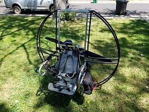 Flat Top Ninja Paramotor, ready to fly powered paraglider w reserve parachute