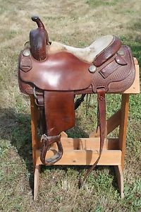 Nick Pernokas, custom cutting saddle, Stephensville, TX; fits like 15 - 15½