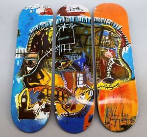 Jean-Michel Basquiat Triptych Skull SKATEROOM x Estate of Basquiat 3 SKATEBOARDS