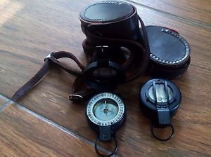 FRANCIS BARKER M-73 COMPASS W/LEATHER CASE (NEW OLD STOCK)