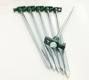 20 Pack Tent Stakes Heavy Duty Nail Head 7.7"  Solid Steel